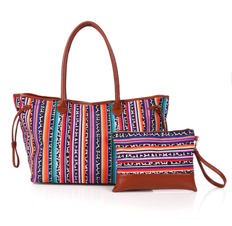 Serape performance poly canvas tote bag  Ivy and Pearl Boutique   