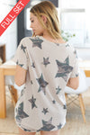 Short Sleeve Knit Star Print Loungewear Set  Ivy and Pearl Boutique   