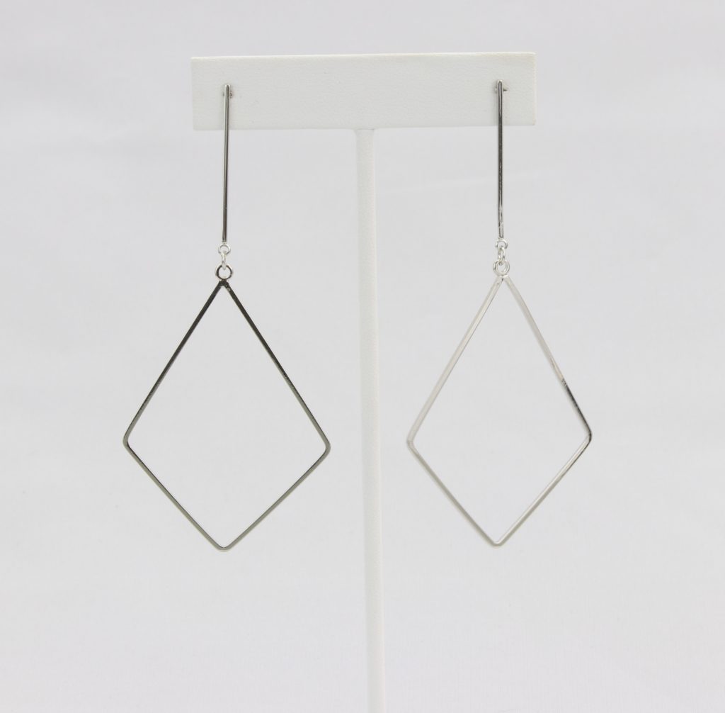 Silver geometric earrings  Ivy and Pearl Boutique   
