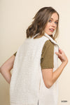 Sleeveless boucle knit zip front vest with pockets and side slits  Ivy and Pearl Boutique   