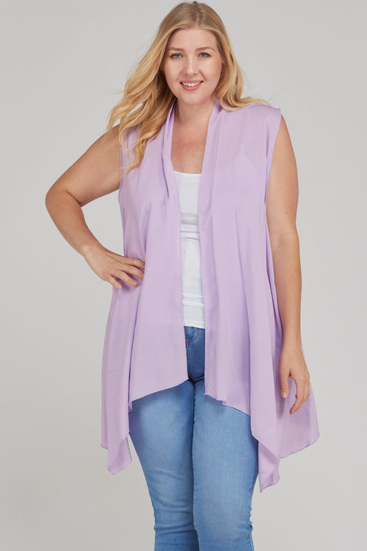 Sleeveless cardigan kimono  Ivy and Pearl Boutique Lavender 1XL