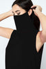 Sleeveless Jersey Knit Top with Cowl Neck and Built-in Face Mask  Ivy and Pearl Boutique Black S 