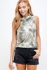 Sleeveless Olive Tie Dye Essential Top with Built-in Face Mask  Ivy and Pearl Boutique S  