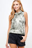 Sleeveless Olive Tie Dye Essential Top with Built-in Face Mask  Ivy and Pearl Boutique   