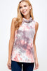 Sleeveless Pink Tie Dye Essential Top with Built-in Face Mask  Ivy and Pearl Boutique   