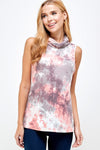 Sleeveless Pink Tie Dye Essential Top with Built-in Face Mask  Ivy and Pearl Boutique   