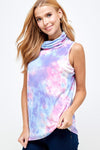 Sleeveless Purple Tie Dye Essential Top with Built-in Face Mask  Ivy and Pearl Boutique   