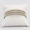 Triple box-snake chain bracelet with inlaid diamond-like cubic zirconia stones  Ivy and Pearl Boutique   