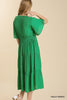 Smocked Short Sleeve V-Neck Textured Tiered Maxi Dress with lining  Ivy and Pearl Boutique   