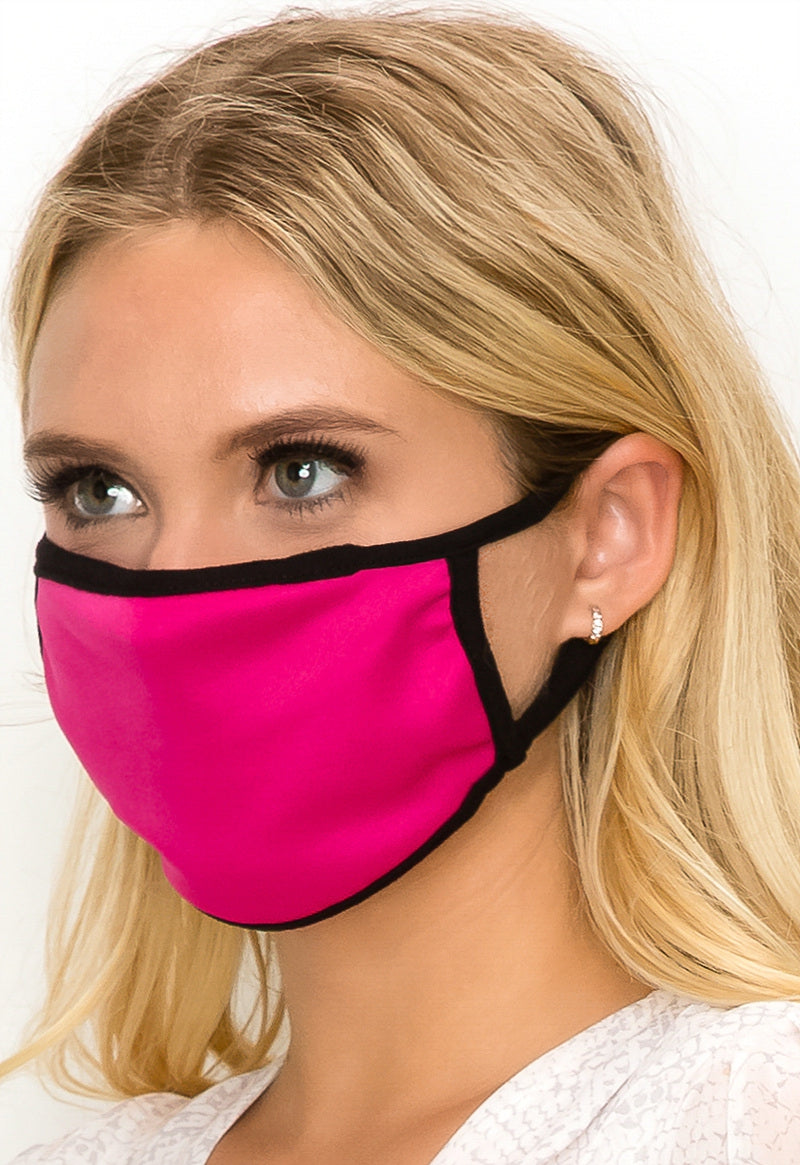 Solid colored face mask  Ivy and Pearl Boutique Fuchsia  