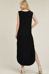 Solid Maxi Dress With Side Slits  Ivy and Pearl Boutique   