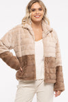 Two-tone artificial fur jacket  Ivy and Pearl Boutique Light Taupe S 