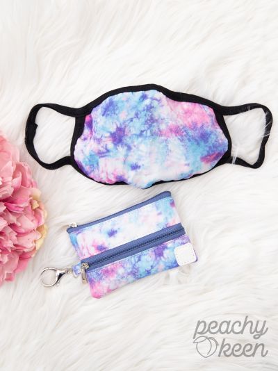 Sweetheart Wishes Tie-Dye Face Mask with Double-Zipper Mini Versi Bag  Ivy and Pearl Boutique   