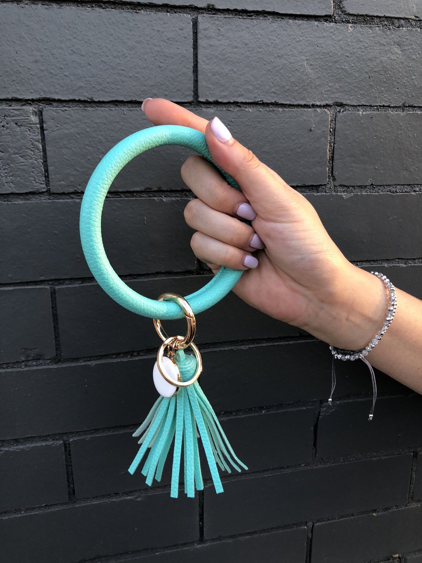 Tassel Bracelet Keychain/Key Ring  Ivy and Pearl Boutique Mint  