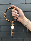 Tassel Bracelet Keychain/Key Ring  Ivy and Pearl Boutique Dark leopard  