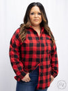 The Standard Buffalo Plaid Flannel Shirt  Ivy and Pearl Boutique Black and Red 2XL 