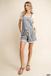 Thin striped terry overalls with pockets and waist strap  Ivy and Pearl Boutique   