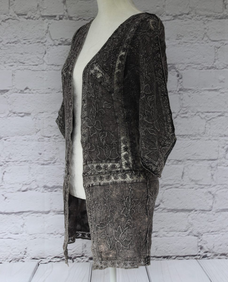 Three-quarter sleeve crochet cardigan  Ivy and Pearl Boutique   
