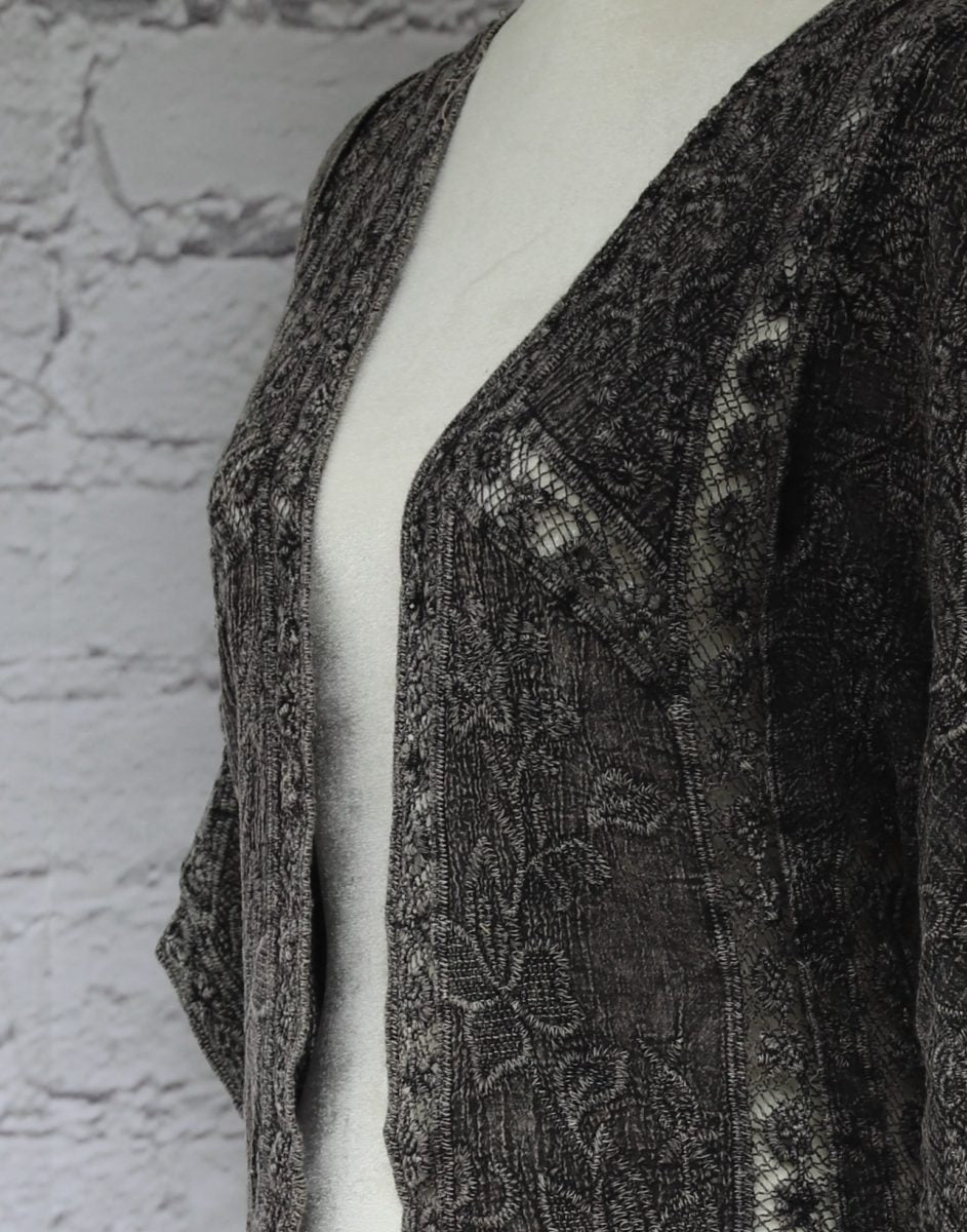 Three-quarter sleeve crochet cardigan  Ivy and Pearl Boutique   