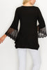 Tunic top with lace trim on sleeves  Ivy and Pearl Boutique   