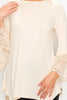 Tunic top with lace trim on sleeves  Ivy and Pearl Boutique   