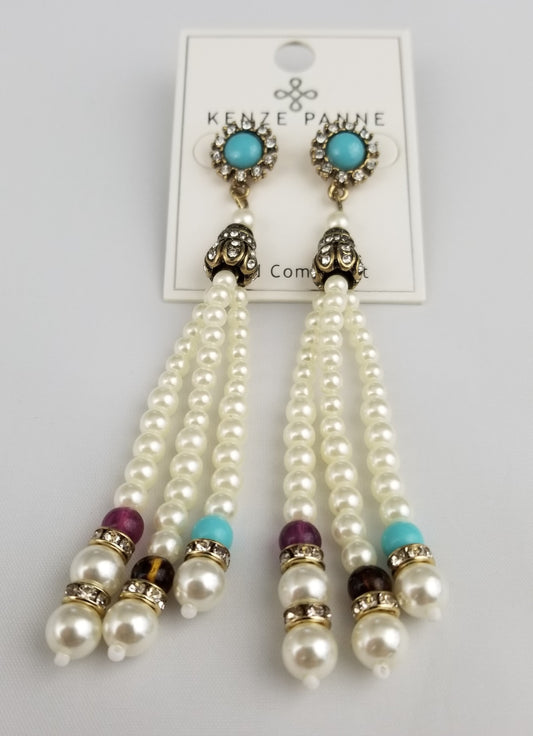 Faux-pearl and decorative bead earrings  Ivy and Pearl Boutique   