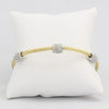 Twisted cable bracelet with barrel-clusters of synthetic diamonds and magnetic clasp  Ivy and Pearl Boutique   