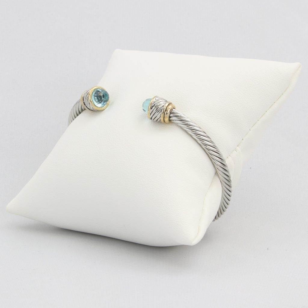Rope cuff bracelet with gold inlay and colored gemstone  Ivy and Pearl Boutique   