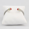 Rope cuff bracelet with gold inlay and colored gemstone  Ivy and Pearl Boutique   
