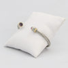 Rope cuff bracelet with gold inlay and colored gemstone  Ivy and Pearl Boutique   