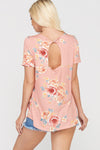 Twisted open-back floral print top  Ivy and Pearl Boutique Blush S 