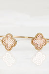 Two-tone metallic filigree open bangle bracelet  Ivy and Pearl Boutique Gold  