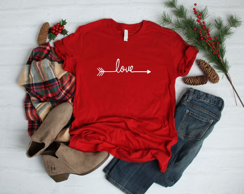 Love arrow tee printed on Bella Canvas T-Shirt  Ivy and Pearl Boutique Black S 
