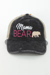 Mama Bear washed baseball cap  Ivy and Pearl Boutique Black  