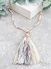 You're a charmer white snakeskin tassel necklace  Ivy and Pearl Boutique   